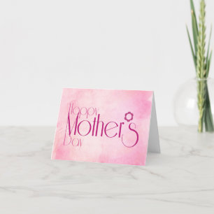 Cartão Placa de Dia de as mães Feliz com Flor Rosa Elegan