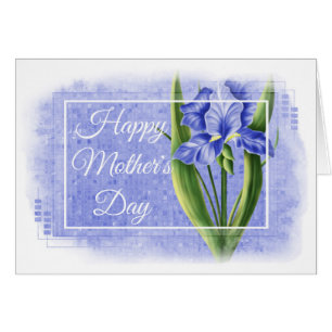 Cartão Placa de Dia de as mães Feliz - Iris Azul d1