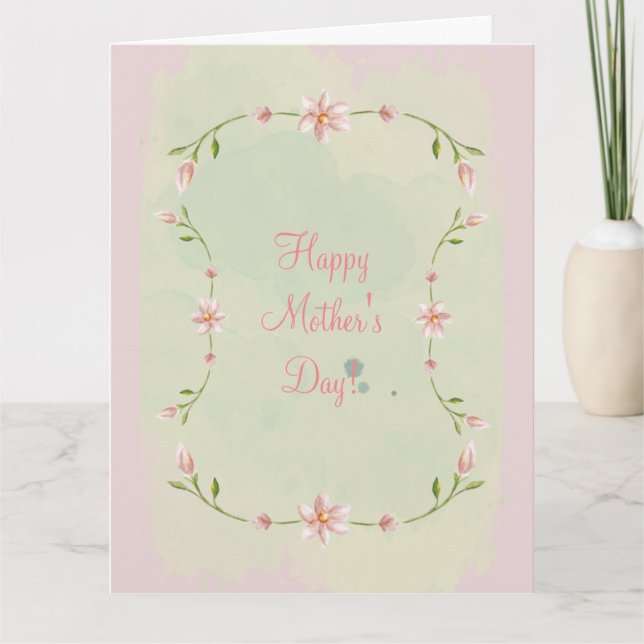 CARTÃO PLACA DE DIA DE AS MÃES FELIZ (PINK) (Frente)