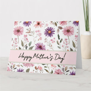 Cartão Placa de Dia de as mães Floral