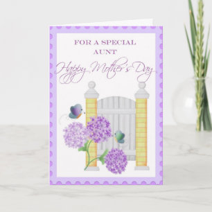 Cartão Placa de Dia de as mães Floral para tia Especial