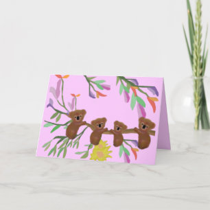 Cartão Placa de Dia de as mães Fofinho Koala Hugs