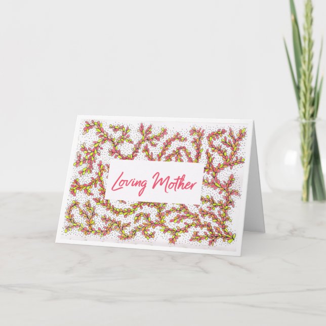 Cartão Placa de dia de as mães Laranja e Vinha Amarela (Frente)