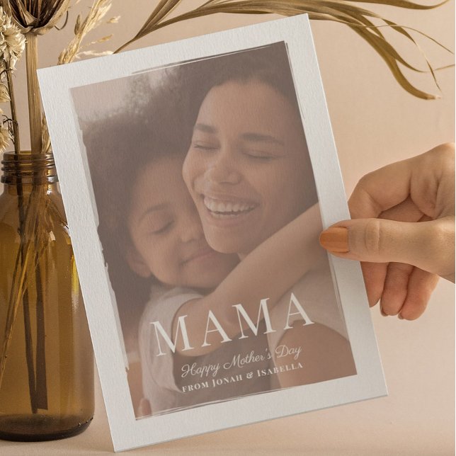 Cartão Placa de Dia de as mães Mama com Sobreposição Brut (Criador carregado)