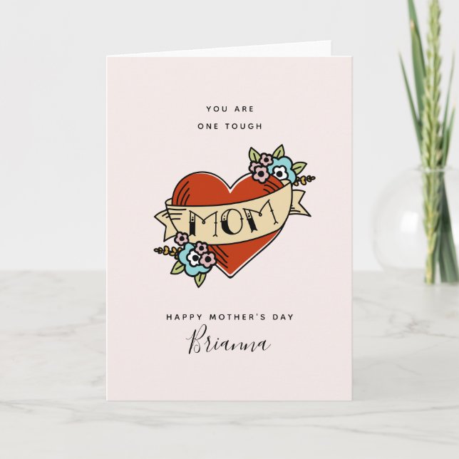 Cartão Placa De Dia de as mães Mamma Duro (Frente)