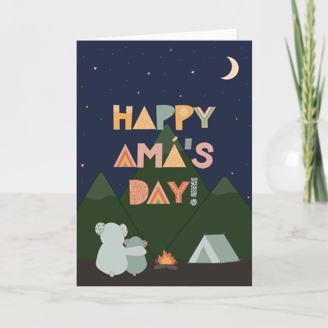 Cartão Placa de dia de as mães para Amá (Frente)