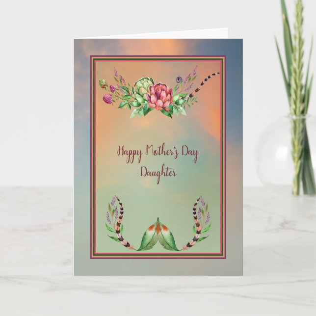 Cartão Placa de dia de as mães para Design do céu auxilia (Frente)