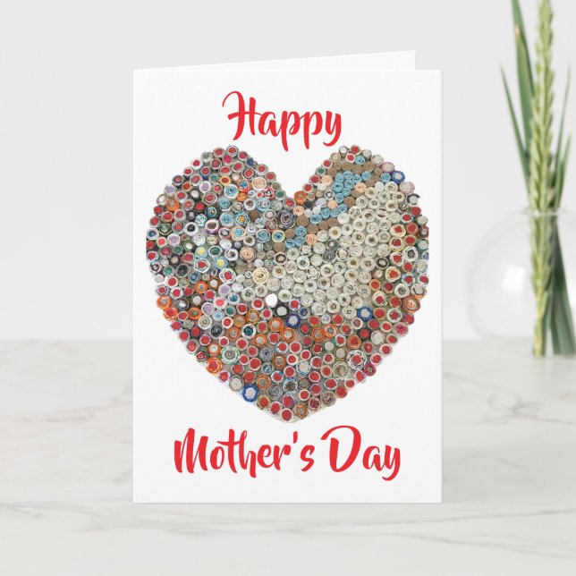 Cartão Placa de Dia de as mães para escultura cardíaca de (Frente)