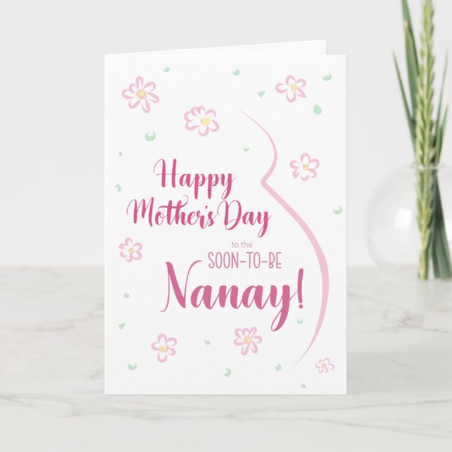 Cartão Placa de dia de as mães para Nanay Grávida (Frente)