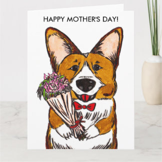 Cartão Placa de dia de as mães para o Corgi Mães