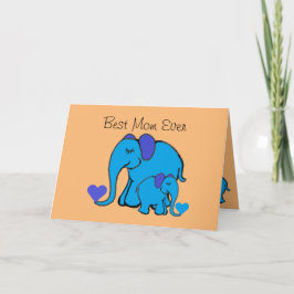 Cartão Placa de Dia de as mães Personalizada de Elefantes