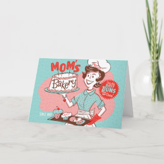 Cartão Placa de Dia de as mães Retro da Bakery mãe