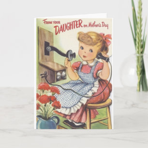 Cartão Placa De Dia de as mães Retroativa Da Filha