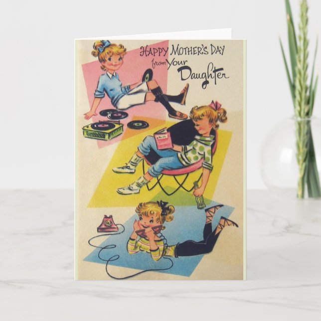 Cartão Placa De Dia de as mães Retroativa Da Filha (Frente)