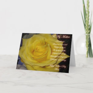 Cartão Placa de Dia de as mães Rosa Amarela