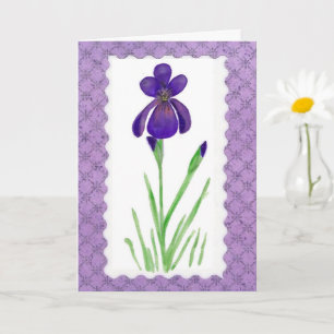 Cartão Placa de Dia de as mães Roxo Iris