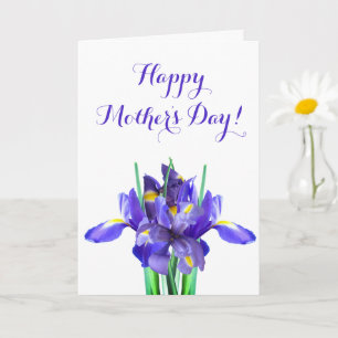 Cartão Placa de Dia de as mães Roxo Irises