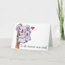 Cartão Placa de Dia de as mães Watercolor Koalas