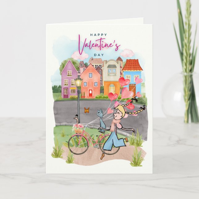 Cartão Placa de dia de os namorados (Frente)