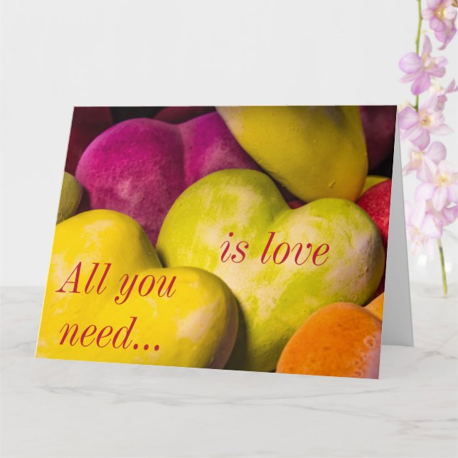 Cartão Placa de Dia de os namorados de Corações (Orquídea)