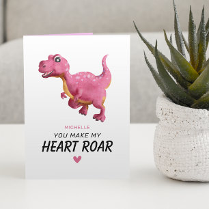 Cartão Placa de Dia de os namorados de Dinossauro Cento