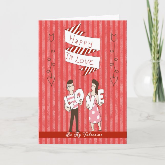 Cartão Placa de dia de os namorados para Casal de Idade M (Frente)