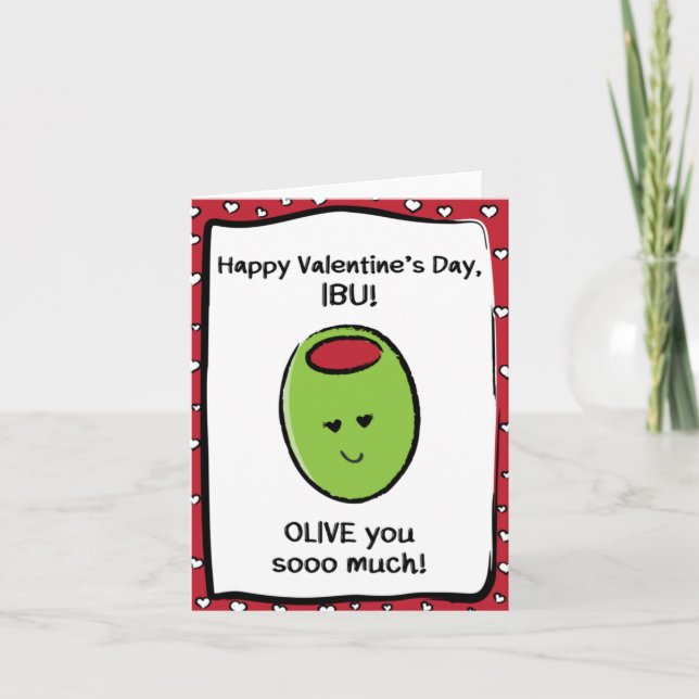 Cartão Placa de dia de os namorados para Ibu (Frente)