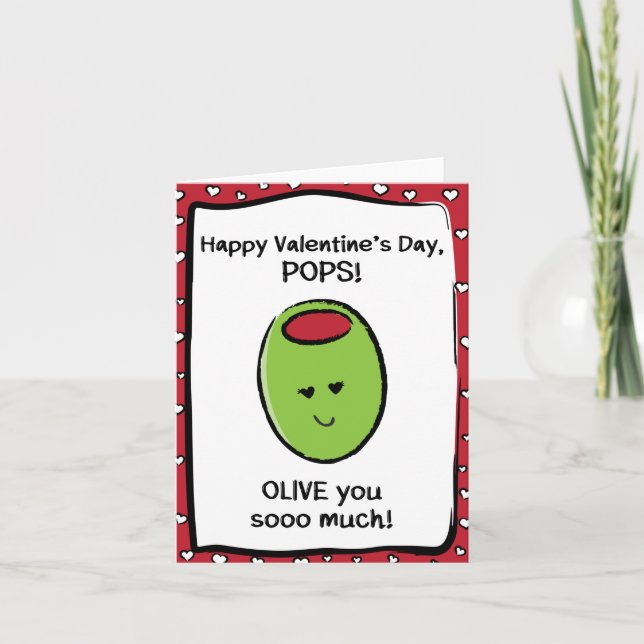Cartão Placa de dia de os namorados para Pop (Frente)
