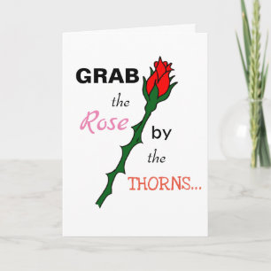 Cartão Placa de Dia de os namorados Vegan Rosa Thorns
