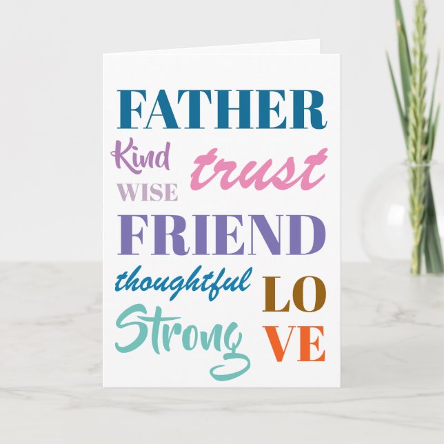 Cartão Placa de dia de os pais (Frente)