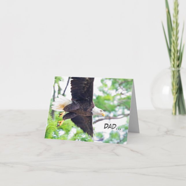 Cartão Placa de dia de os pais com águia careca (Frente)