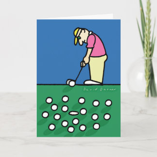 Cartão Placa de dia de os pais com ilustração de golfe