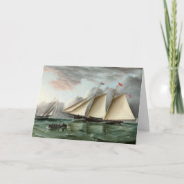 Cartão Placa de dia de os pais com Schooner