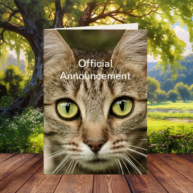 Cartão Placa de Dia de os pais de Melhor Pai Engraçado pa (A cute Father's Day card featuring a cat announcing Dad to be the best Cat Dad ever)