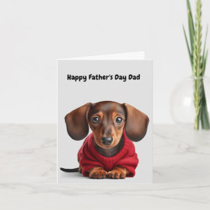 Cartão Placa de Dia de os pais de Puppy Dachshund