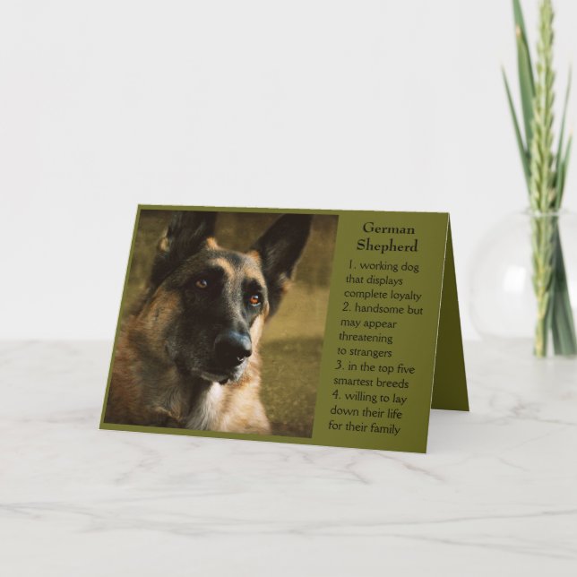 Cartão Placa de Dia de os pais do german shepherd (Frente)