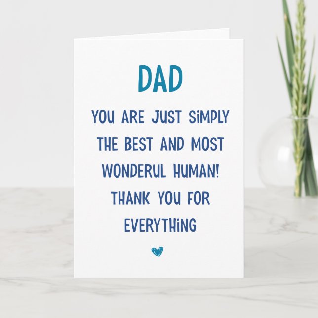 Cartão Placa de Dia de os pais do Pai especial (Frente)