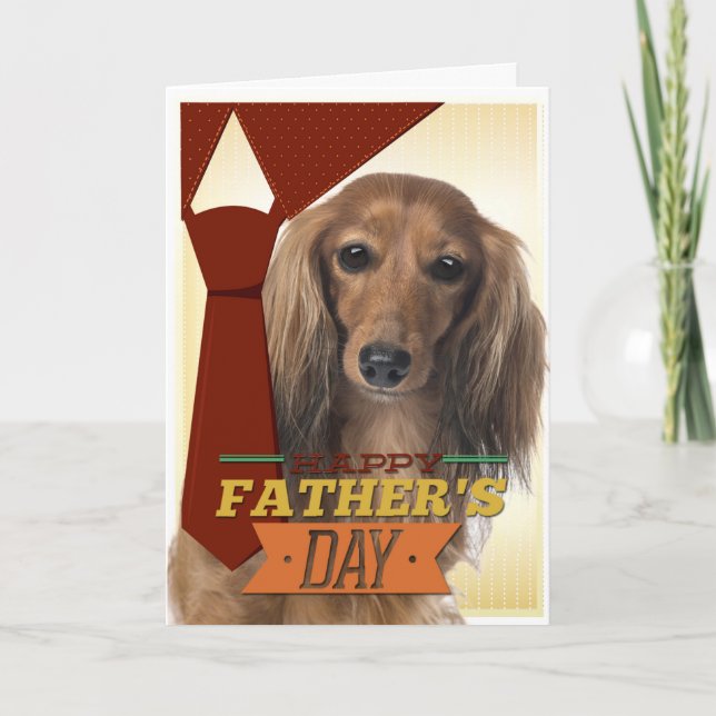 Cartão Placa de Dia de os pais Engraçado Dachshund (Frente)