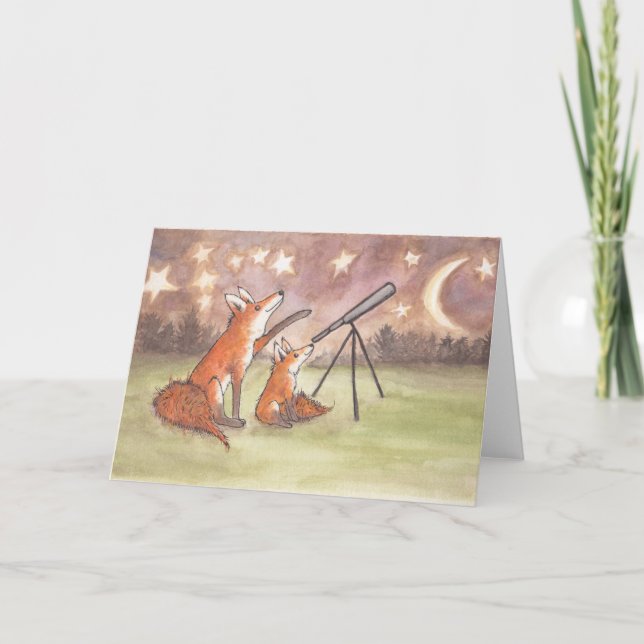 Cartão Placa de Dia de os pais Foxes (Frente)