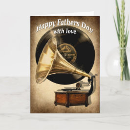 Cartão Placa de dia de os pais Gramophone