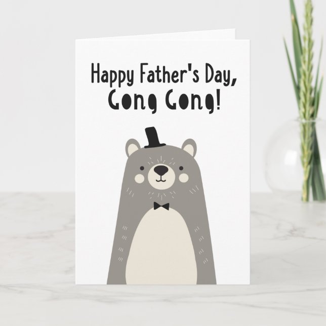 Cartão Placa de dia de os pais para Gong Gong (Frente)
