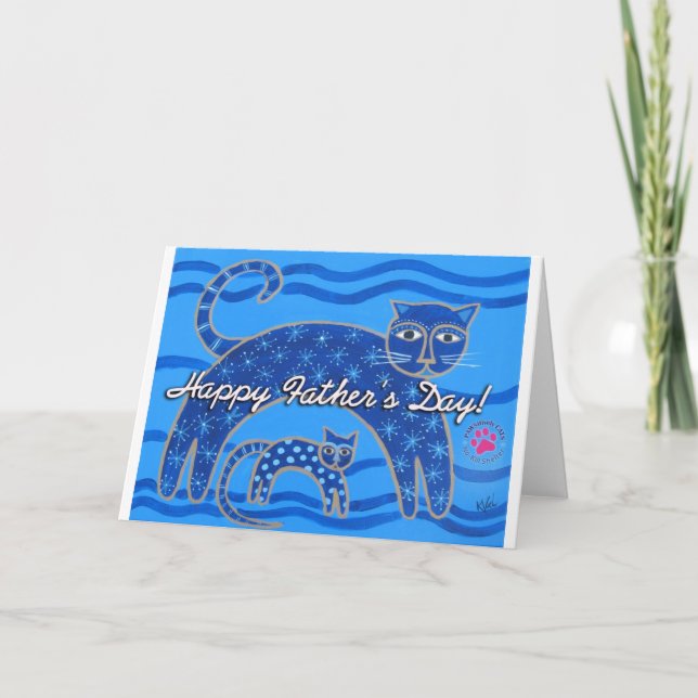 Cartão Placa de Dia de os pais PAWSitively CATS (Frente)