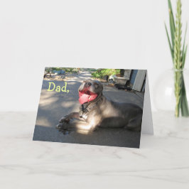 Cartão Placa de Dia de os pais Pitbull de Pai louca