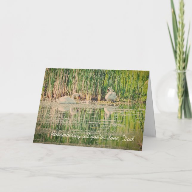 Cartão Placa de Dia de os pais Wild Swans (Frente)