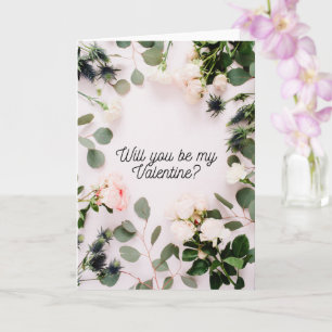 Cartão Placa de Dias de os namorados bonito Floral, Simpl