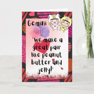 Cartão Placa de Dias de os namorados Gemini Zodiac