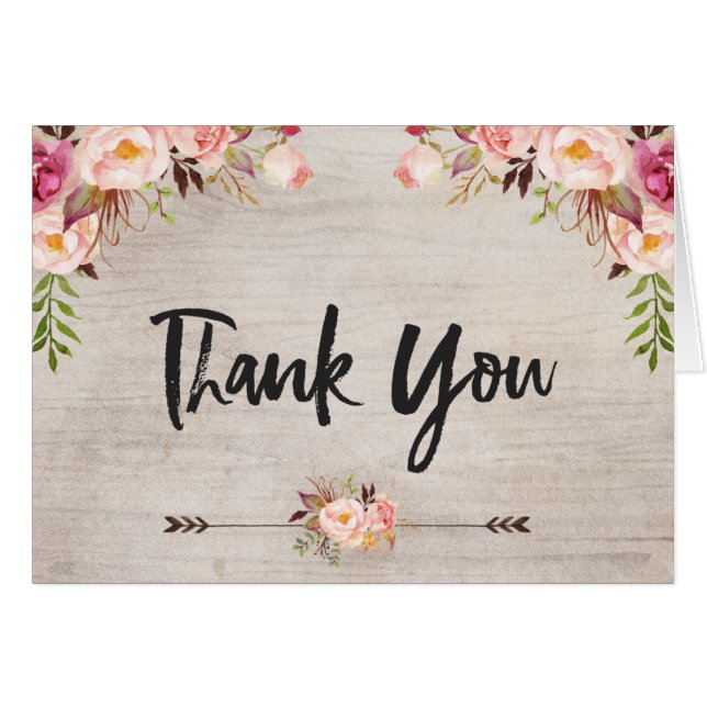 Cartão Placa de dobramento de boho floral russo (Frente horizontal)