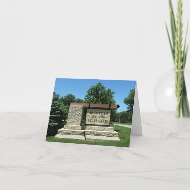 Cartão Placa de Entrada do Parque Estadual McIntosh Woods (Frente)