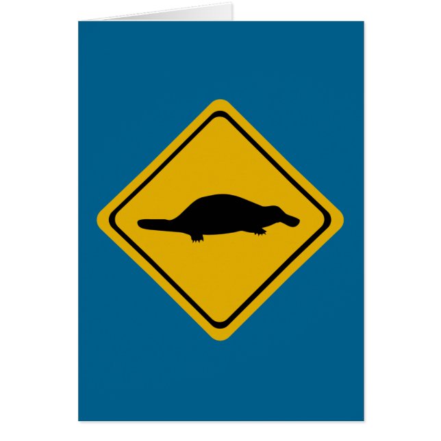 Cartão placa de estrada de platypus (Frente)