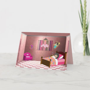 Cartão Placa de fada de dente para raparigas 2